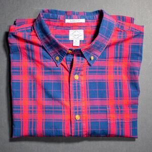 Lucky Brand Jeans shirt Men's Sz XL Long Sleeve Red/Blue plaid